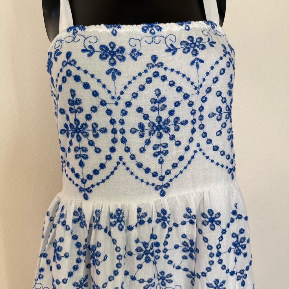 Chic Blue and White Floral Maxi Dress - Picture 12 of 14